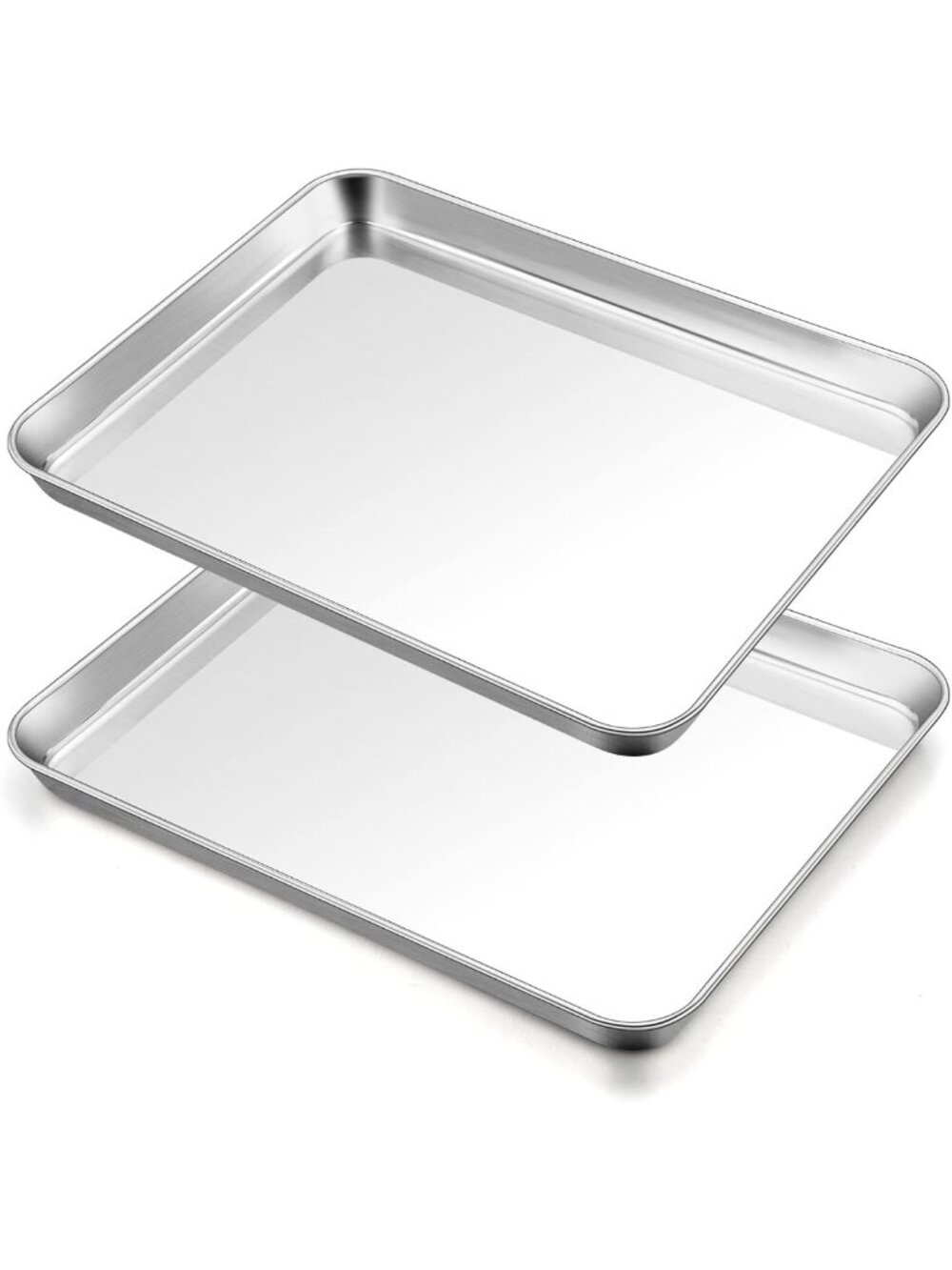 Large Stainless Steel Baking Sheets Set of 2 - Non-Toxic, Easy Clean, Heavy Duty